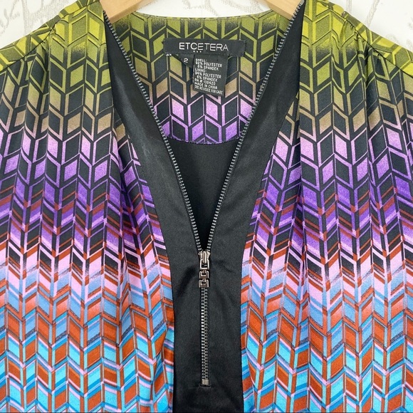 ETCETERA Bright Bold Geometric Print Shift Dress 2 - Picture 5 of 12